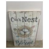 Our Nest is Blessed Wood Decor Sign24x14