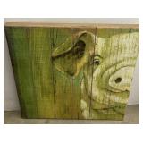 Wooden Pig Decor Sign