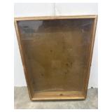 Wooden glass display box glass cracked see pics