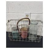 9ï¿½x14ï¿½x5 wire basket with atlas glass jar ball