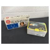 Vintage General Electric flash bulbs with Garmin