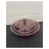 9ï¿½ glass bowl with lid purple