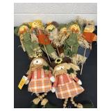 Group of new scarecrows