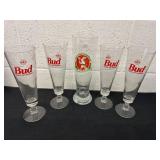 Four bud king of beer glasses with weiber hase