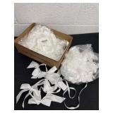 Box of white bow garland