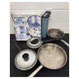 Four pan set with cake pan and Tumbler