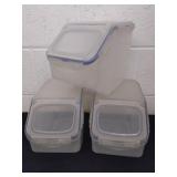Three 7.5 x 9 in storage bins
