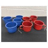 eight 2' Enamel cups
