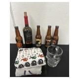 Halloween Decor Bottles with Halloween Cloths and
