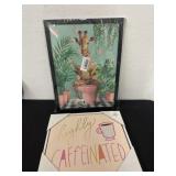 Canvas Coffee Decor and Giraffe in Restroom