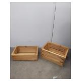 Two wood crates