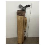 Vintage golf caddy bag with club see pics