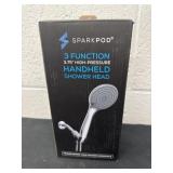 Spark pod three function, handheld shower head