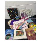 Group of birthday magic, balloons, crafts, wax