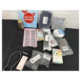 Group of acne patches, lip, gloss cards, sunburn,