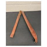 Brown leather rifle sling swivel