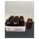 9 vintage amber brown glass jar