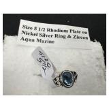 Size 5.5 rhodium plate on nickel silver ring and