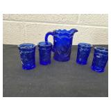vintage miniature cobalt blue pressed glass
