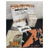 Group of Halloween pillow cases and monthly