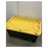 27 gallon black yellow utility tote