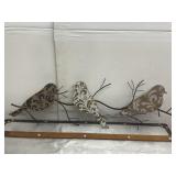 Three bird metal wire decor