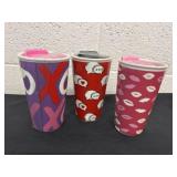 3 new ceramic to go cups