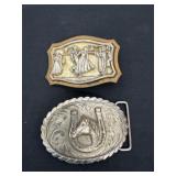 2 western belt buckles