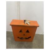 Pumpkin Wood Box Decor 18x18x6.5in