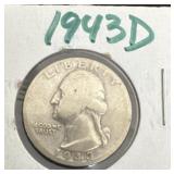1943 ï¿½ D silver quarter