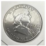 1961-D silver half dollar