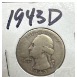 1943 ï¿½ D silver quarter