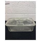 vintage Federal Glass Ribbed Rectangular