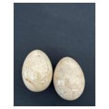 Two 3ï¿½ polished decorative stone eggs