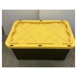 Utility black and yellow tote 27gal