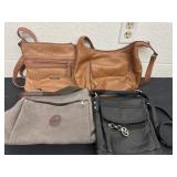 4 purses black handle on bag is rough