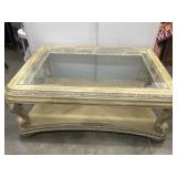 Wooden Decorative Glass Top Coffee Table 20x50x37