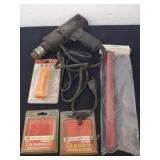 Black & Decker 3/8 inch drill with several