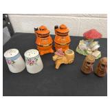 Three sets of vintage salt and pepper shakers