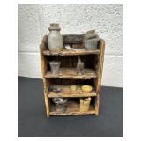 5ï¿½x4ï¿½  rustic miniature wooden apothecary shelf