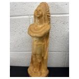 13.5ï¿½ carved Native American statue