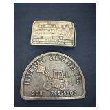 2 vintage brass belt buckle