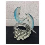 9ï¿½handcrafted art glass sculpture dolphins