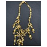 striking gold-tone pirate statement necklace