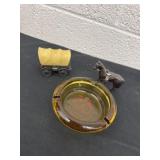 Glass pepper, milk, ashtray with wagon, pencil