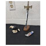 12ï¿½ mini sword with eagle pocket knife possible
