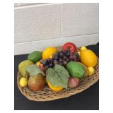 17ï¿½ basket with fake fruit