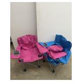 Kids Camp Chairs pink and blue with covers