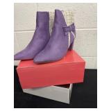 New size 9 purple high heeled boots