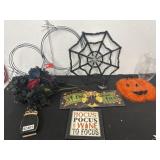 Group of Halloween Decor Signs and more